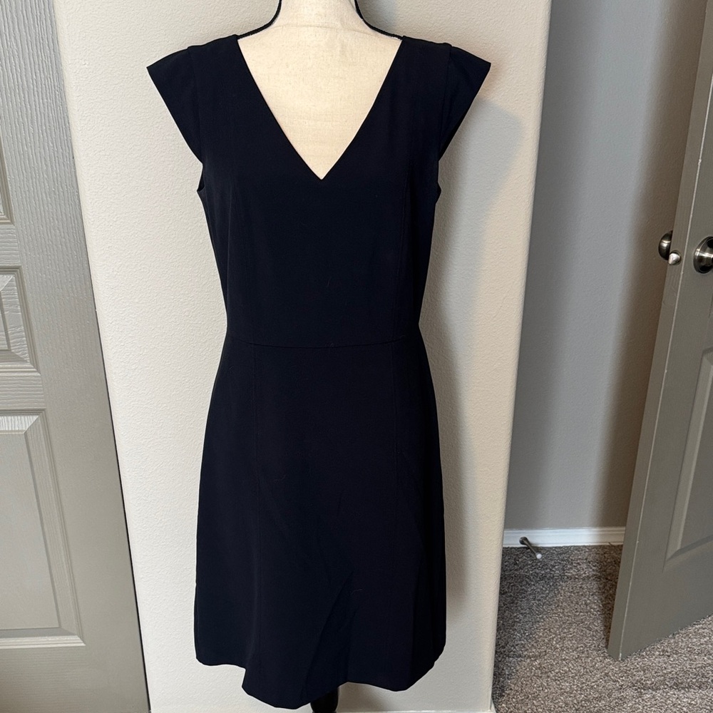 Elegant Navy V-Neck Mini Dress